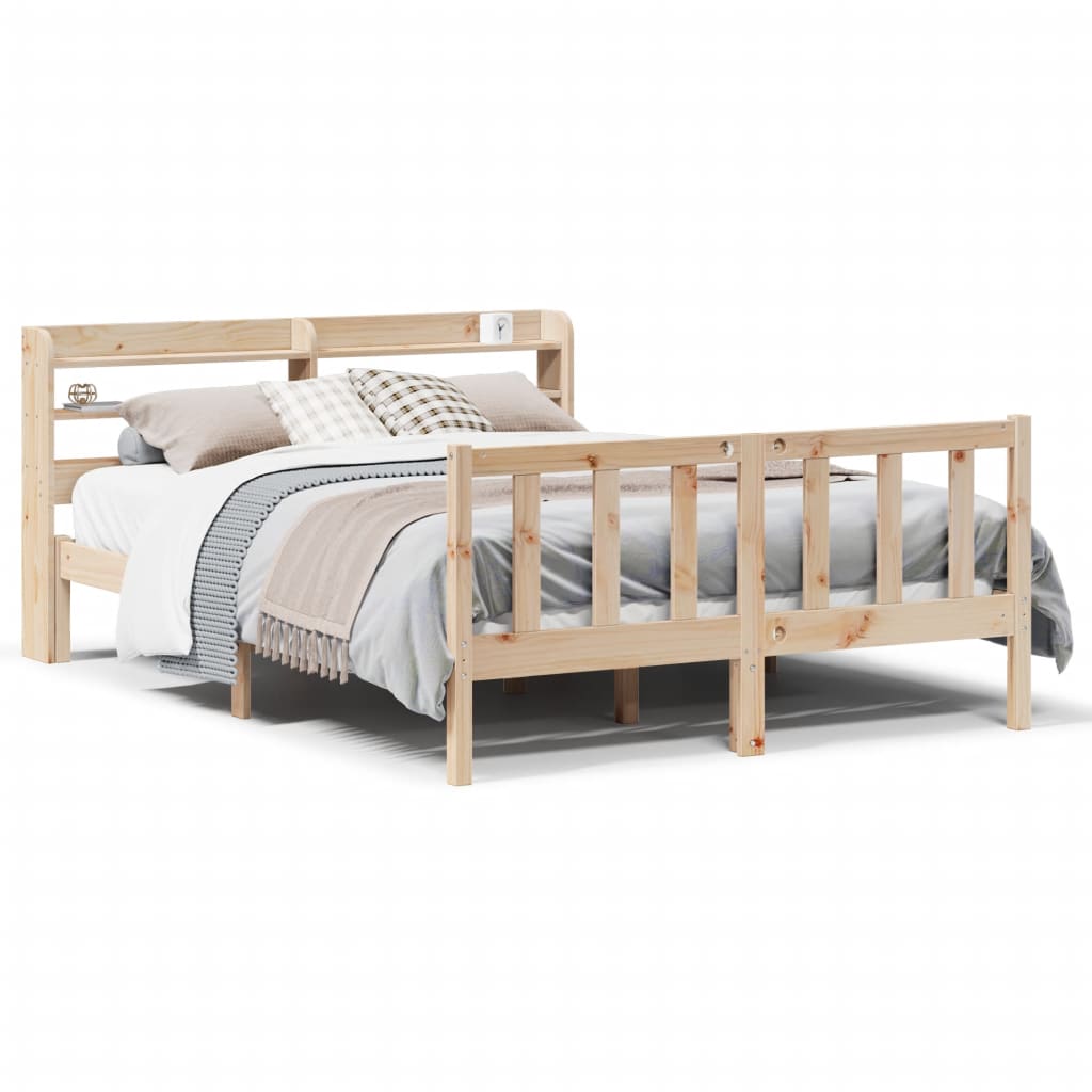 Bed Frame without Mattress 140x200 cm Solid Wood Pine